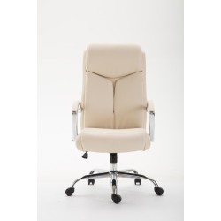 Silla de oficina Vaud en piel sintética color crema