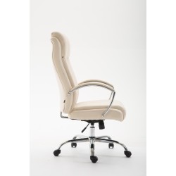 Silla de oficina Vaud en piel sintética color crema