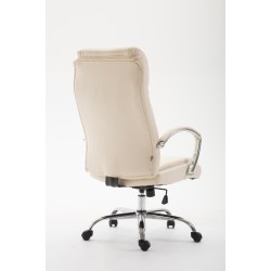 Silla de oficina Vaud en piel sintética color crema