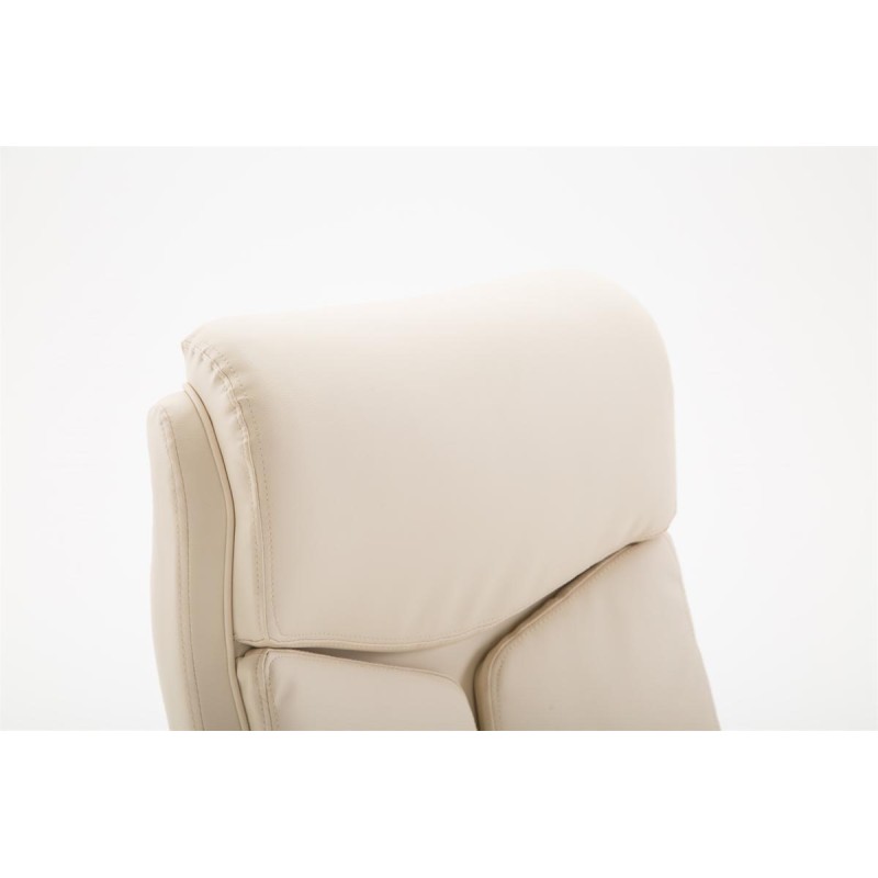 Silla de oficina Vaud en piel sintética color crema