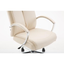 Silla de oficina Vaud en piel sintética color crema