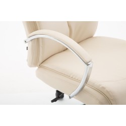 Silla de oficina Vaud en piel sintética color crema