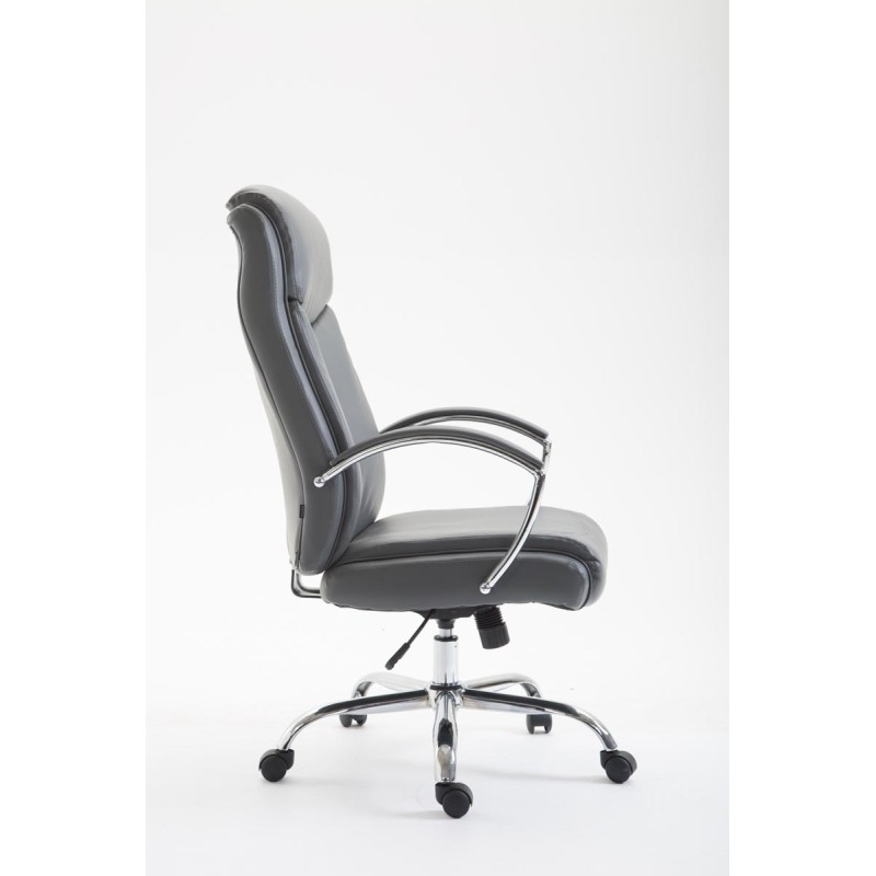 Silla de oficina Vaud en piel sintética gris