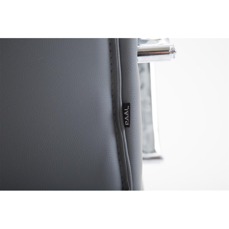 Silla de oficina Vaud en piel sintética gris