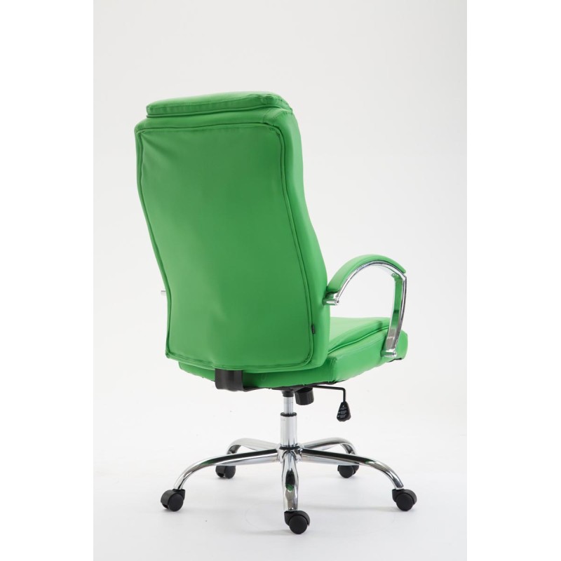 Silla de oficina Vaud en piel sintética verde