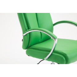Silla de oficina Vaud en piel sintética verde