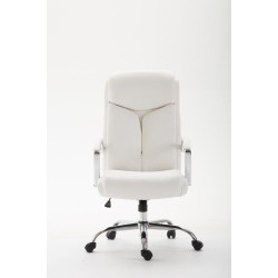 Silla de oficina Vaud en piel sintética blanca