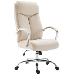 Silla de oficina Vaud en tela color crema