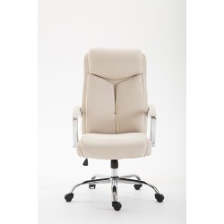 Silla de oficina Vaud en tela color crema