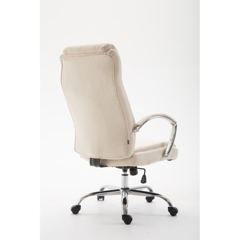 Silla de oficina Vaud en tela color crema