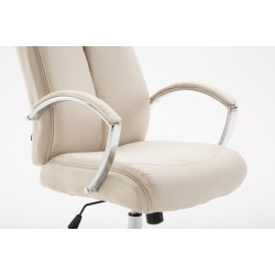 Silla de oficina Vaud en tela color crema