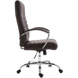 Silla de oficina Valais, piel sintética marrón