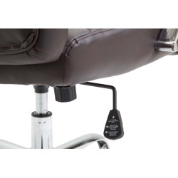 Silla de oficina Valais, piel sintética marrón