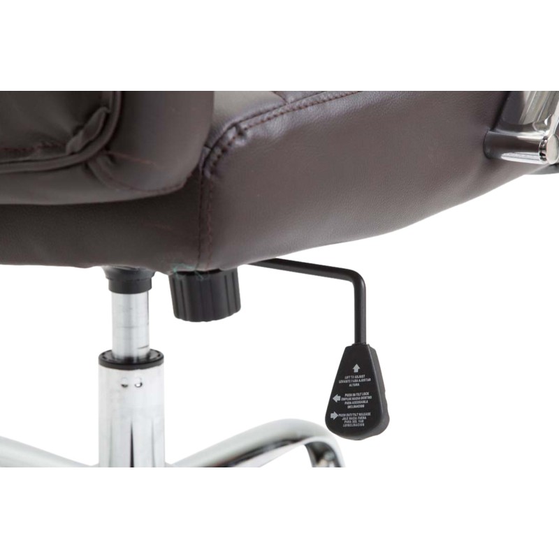 Silla de oficina Valais, piel sintética marrón