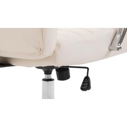 Silla de oficina Valais en piel sintética color crema