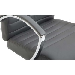 Silla de oficina Valais, piel sintética gris