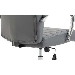 Silla de oficina Valais, piel sintética gris
