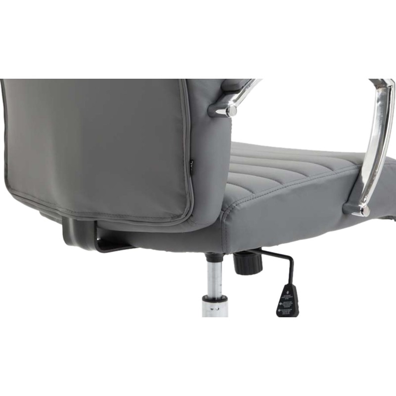 Silla de oficina Valais, piel sintética gris