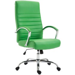 Silla de oficina Valais, piel sintética verde