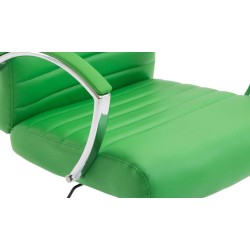 Silla de oficina Valais, piel sintética verde