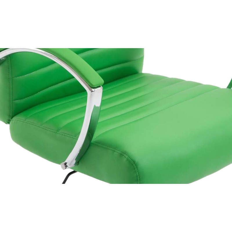 Silla de oficina Valais, piel sintética verde