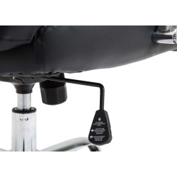 Silla de oficina Valais, piel sintética negra