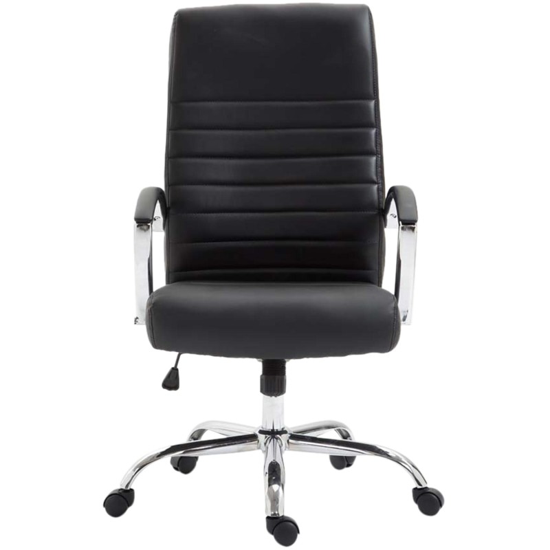 Silla de oficina Valais, piel sintética negra