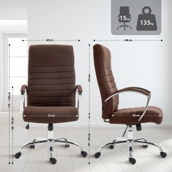 Silla de oficina Valais en tela marrón Silla de oficina Valais en tela marrón