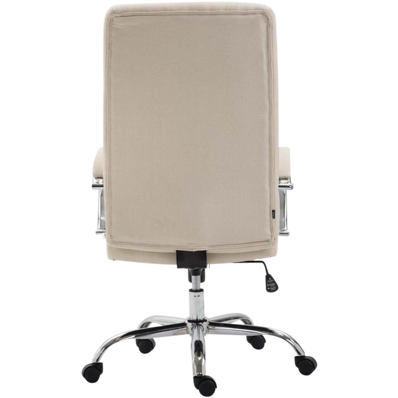 Silla de oficina Valais en tela color crema