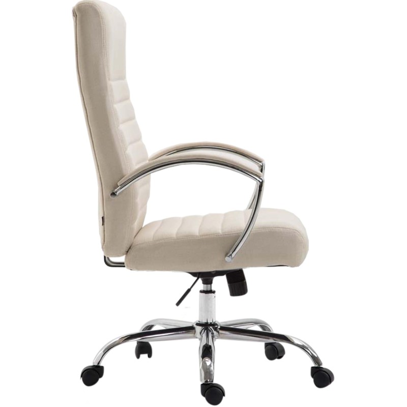 Silla de oficina Valais en tela color crema