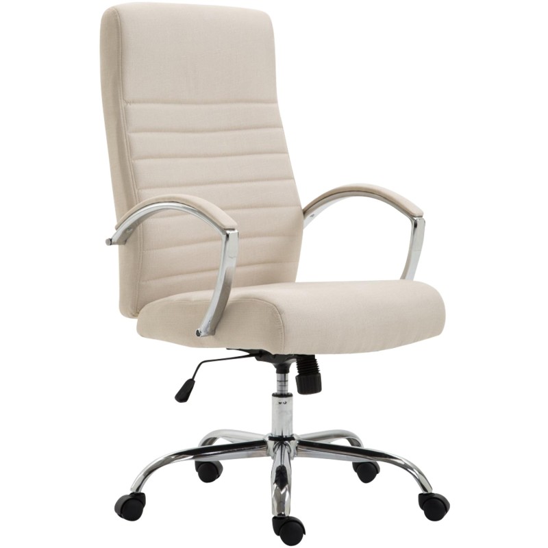 Silla de oficina Valais en tela color crema