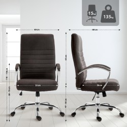 Silla de oficina Valais en tela gris oscuro Silla de oficina Valais en tela gris oscuro