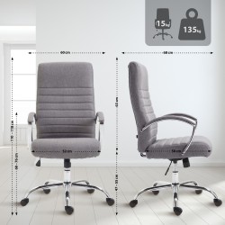 Silla de oficina Valais en tela gris Silla de oficina Valais en tela gris