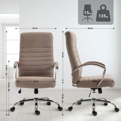 Silla de oficina Valais en tejido color topo Silla de oficina Valais en tejido color topo