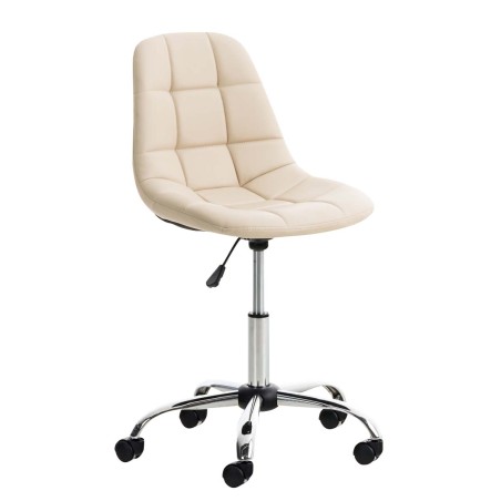Silla de oficina Emil en piel sintética color crema