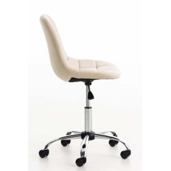 Silla de oficina Emil en piel sintética color crema