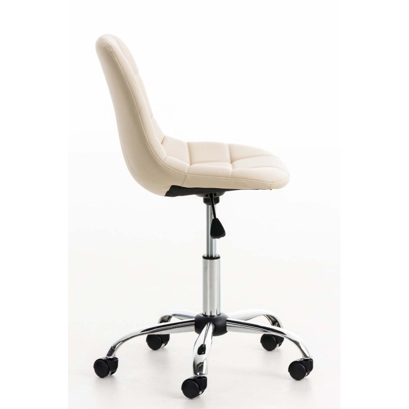 Silla de oficina Emil en piel sintética color crema