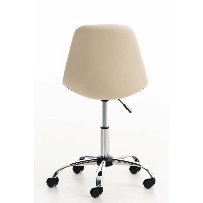 Silla de oficina Emil en piel sintética color crema