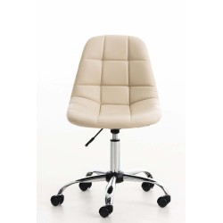 Silla de oficina Emil en piel sintética color crema