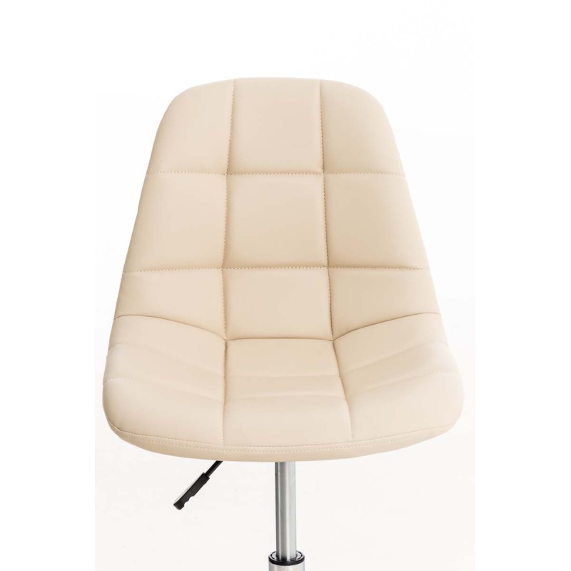 Silla de oficina Emil en piel sintética color crema
