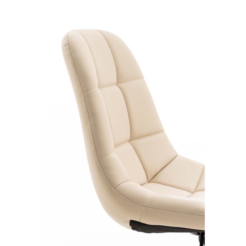 Silla de oficina Emil en piel sintética color crema