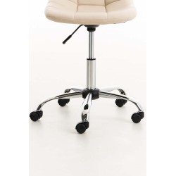 Silla de oficina Emil en piel sintética color crema