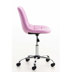 Silla de oficina Emil, piel sintética rosa