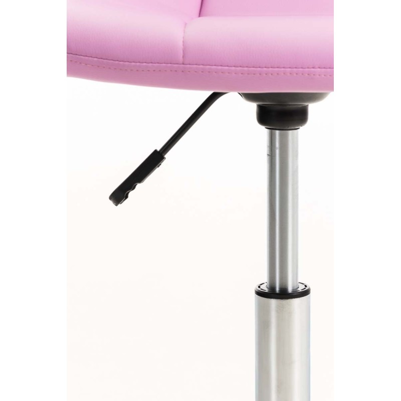 Silla de oficina Emil, piel sintética rosa