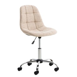 Silla de oficina Emil en tela color crema