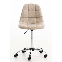 Silla de oficina Emil en tela color crema
