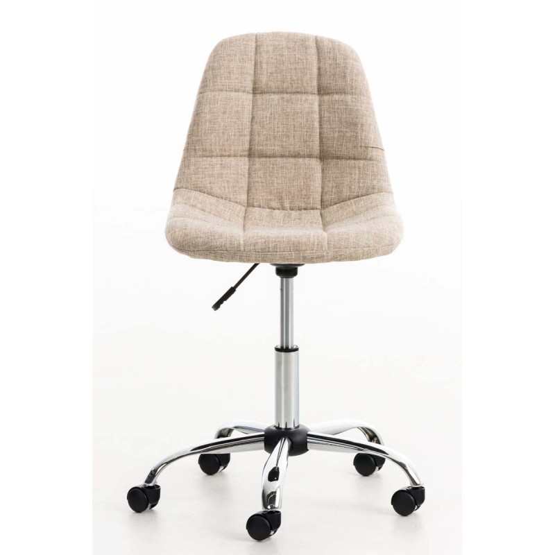 Silla de oficina Emil en tela color crema