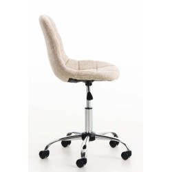 Silla de oficina Emil en tela color crema