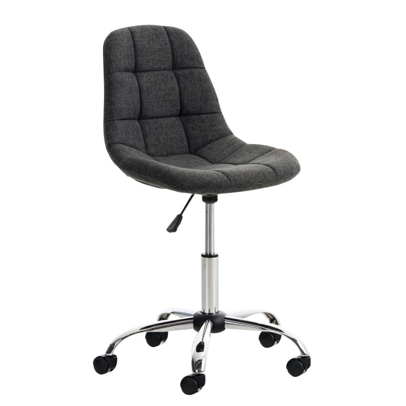 Silla de oficina Emil en tela gris oscuro