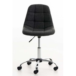 Silla de oficina Emil en tela gris oscuro